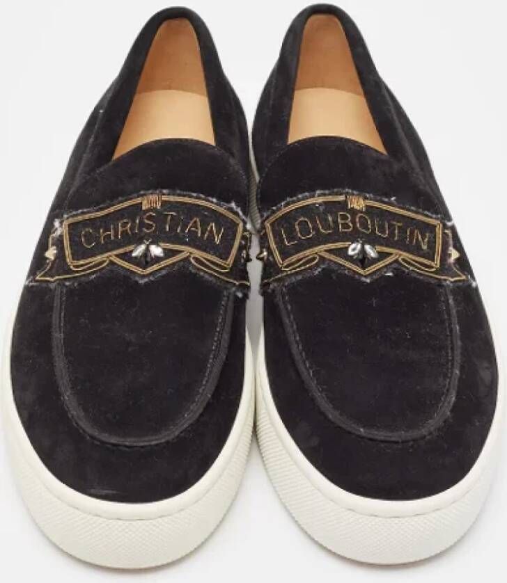 Christian Louboutin Pre-owned Suede sneakers Black Heren