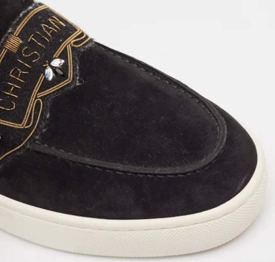 Christian Louboutin Pre-owned Suede sneakers Black Heren