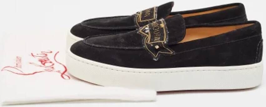 Christian Louboutin Pre-owned Suede sneakers Black Heren