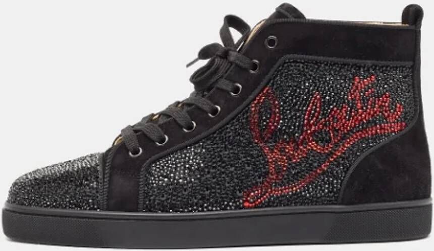 Christian Louboutin Pre-owned Suede sneakers Black Heren