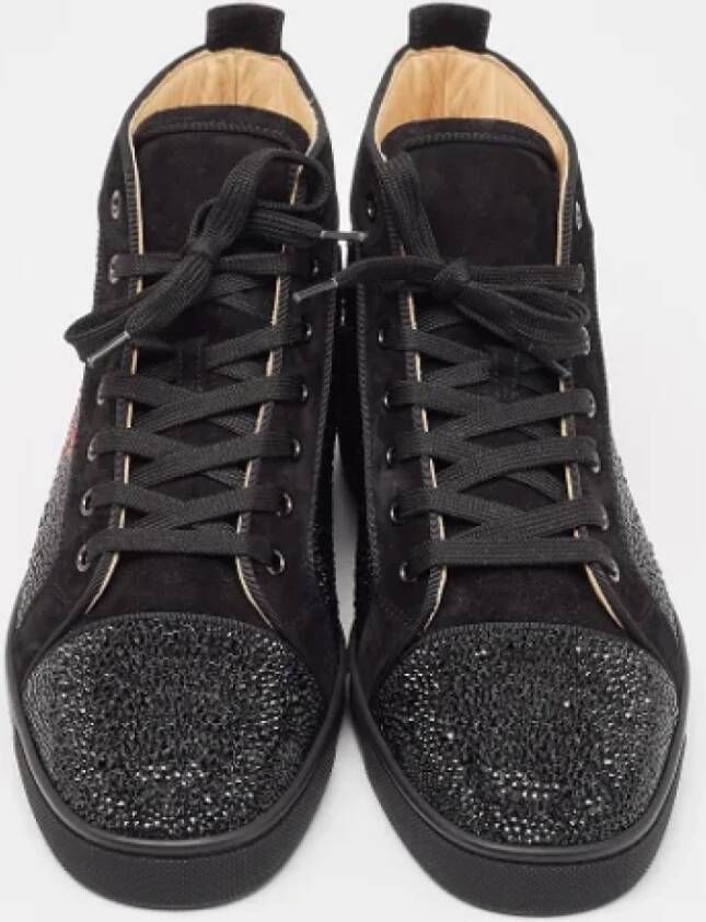 Christian Louboutin Pre-owned Suede sneakers Black Heren