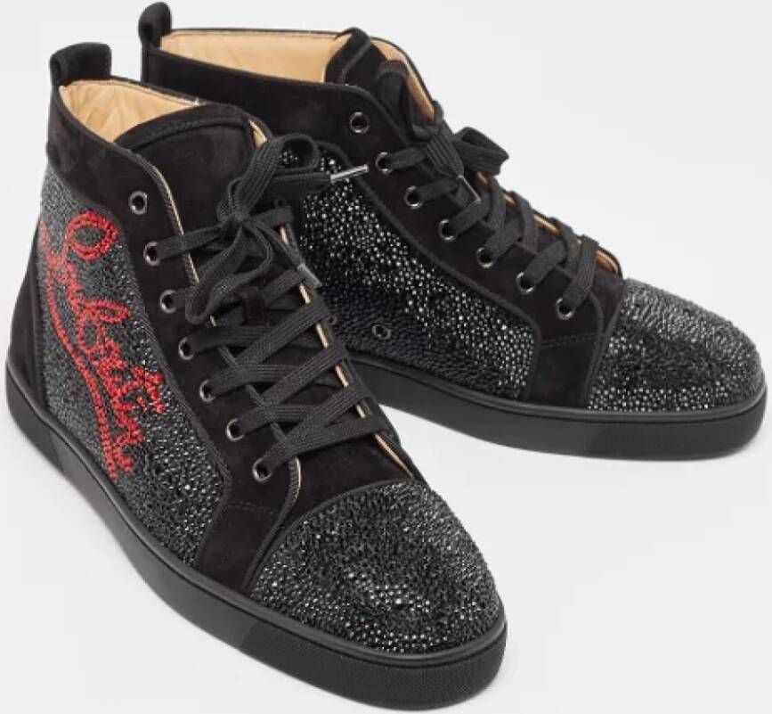 Christian Louboutin Pre-owned Suede sneakers Black Heren