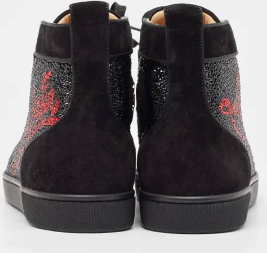 Christian Louboutin Pre-owned Suede sneakers Black Heren