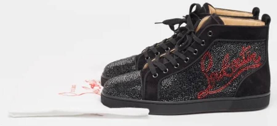 Christian Louboutin Pre-owned Suede sneakers Black Heren