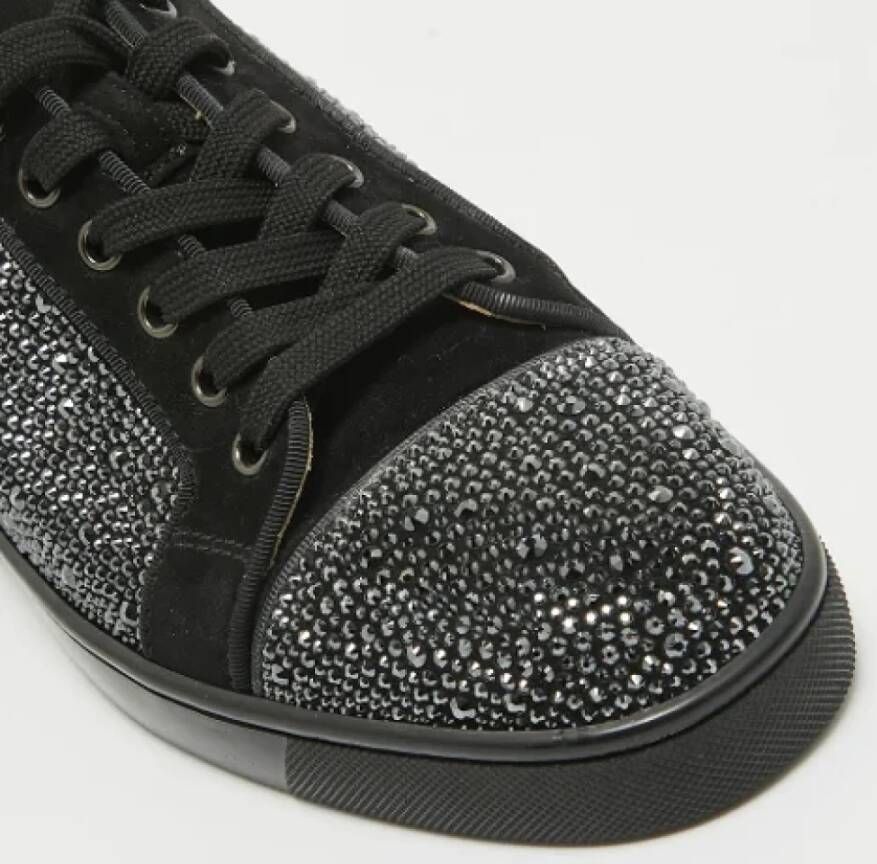 Christian Louboutin Pre-owned Suede sneakers Black Heren