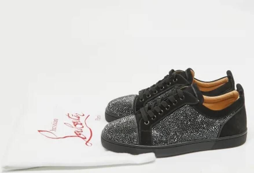 Christian Louboutin Pre-owned Suede sneakers Black Heren