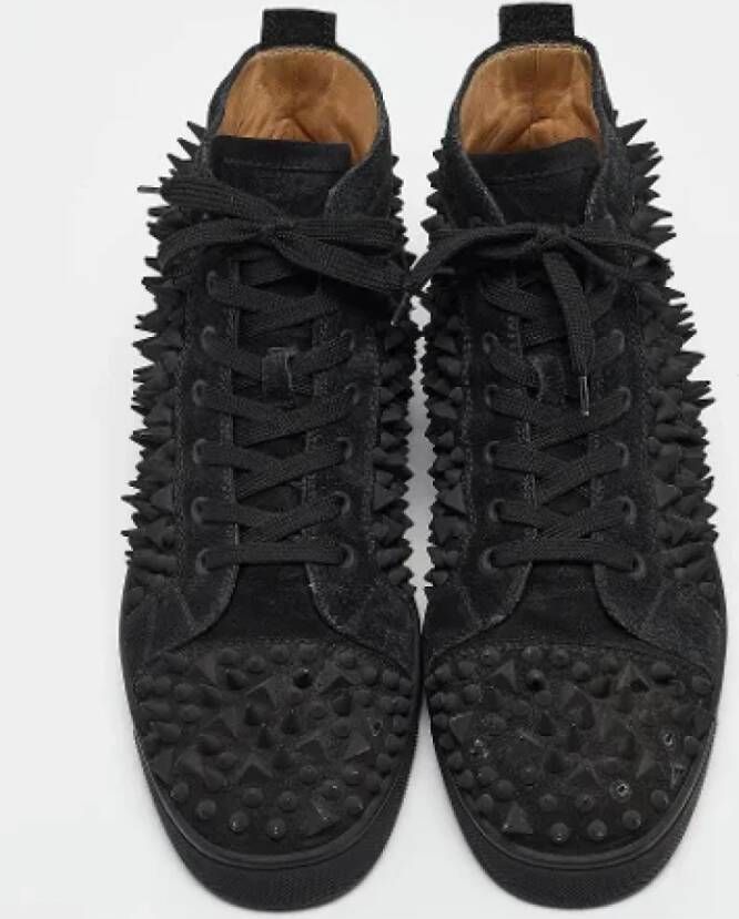 Christian Louboutin Pre-owned Suede sneakers Black Heren