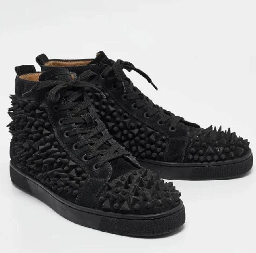 Christian Louboutin Pre-owned Suede sneakers Black Heren