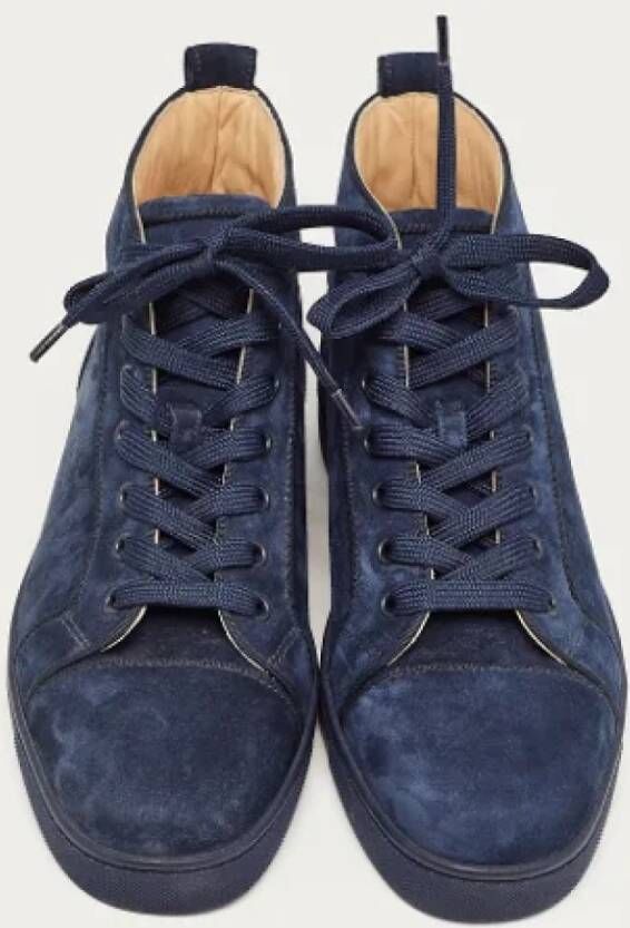 Christian Louboutin Pre-owned Suede sneakers Blue Dames