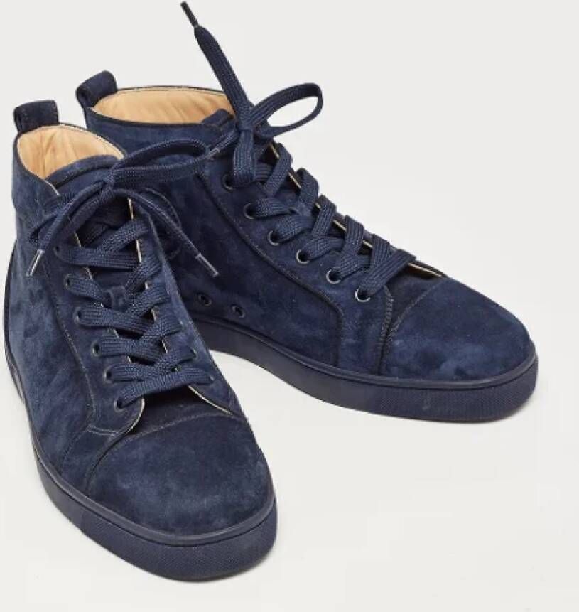 Christian Louboutin Pre-owned Suede sneakers Blue Dames