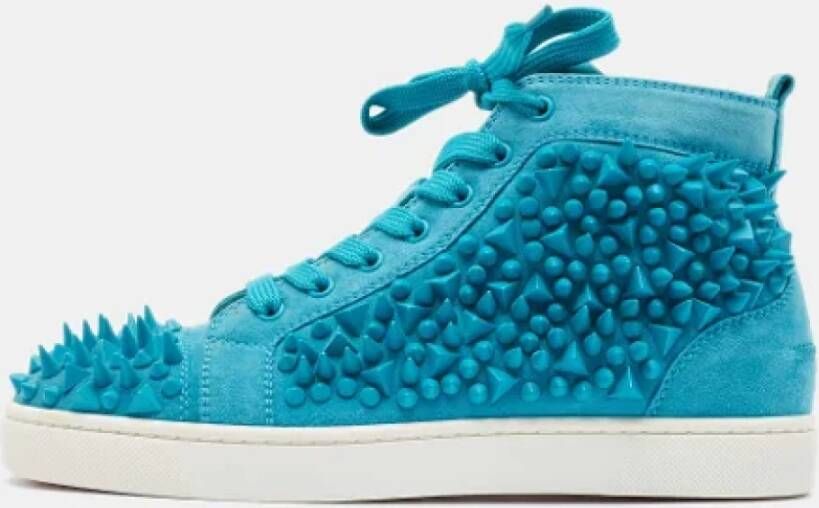 Christian Louboutin Pre-owned Suede sneakers Blue Dames