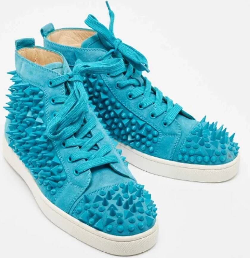 Christian Louboutin Pre-owned Suede sneakers Blue Dames