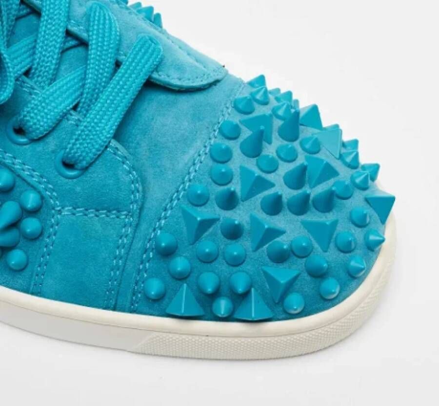 Christian Louboutin Pre-owned Suede sneakers Blue Dames