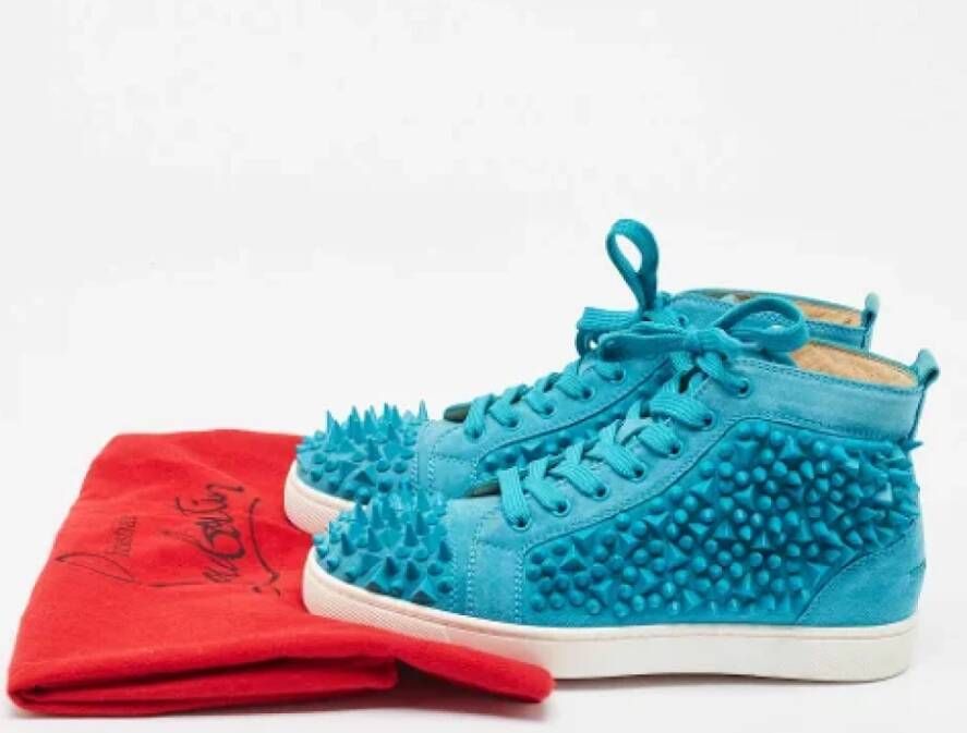 Christian Louboutin Pre-owned Suede sneakers Blue Dames