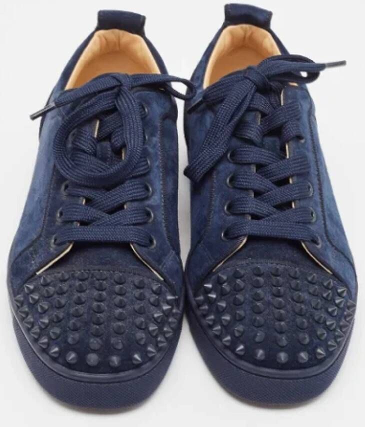 Christian Louboutin Pre-owned Suede sneakers Blue Dames