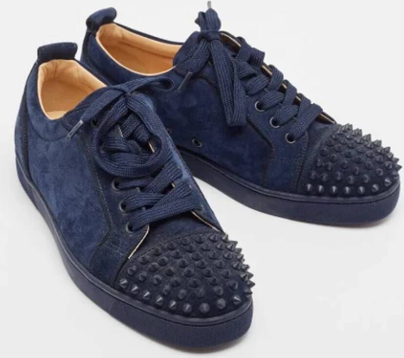 Christian Louboutin Pre-owned Suede sneakers Blue Dames