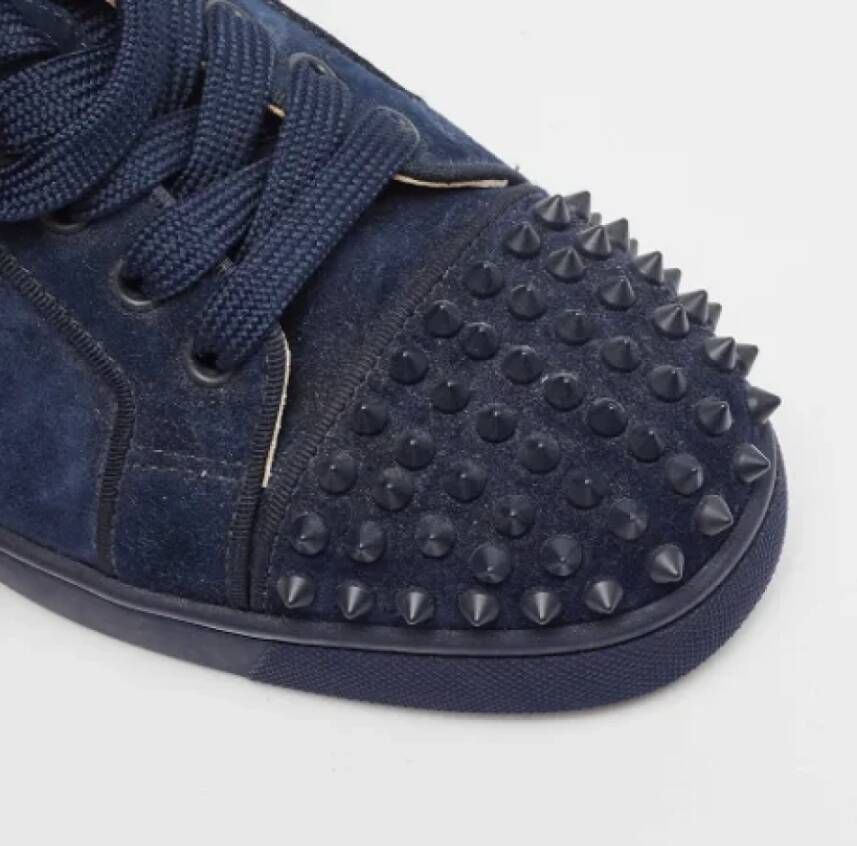 Christian Louboutin Pre-owned Suede sneakers Blue Dames