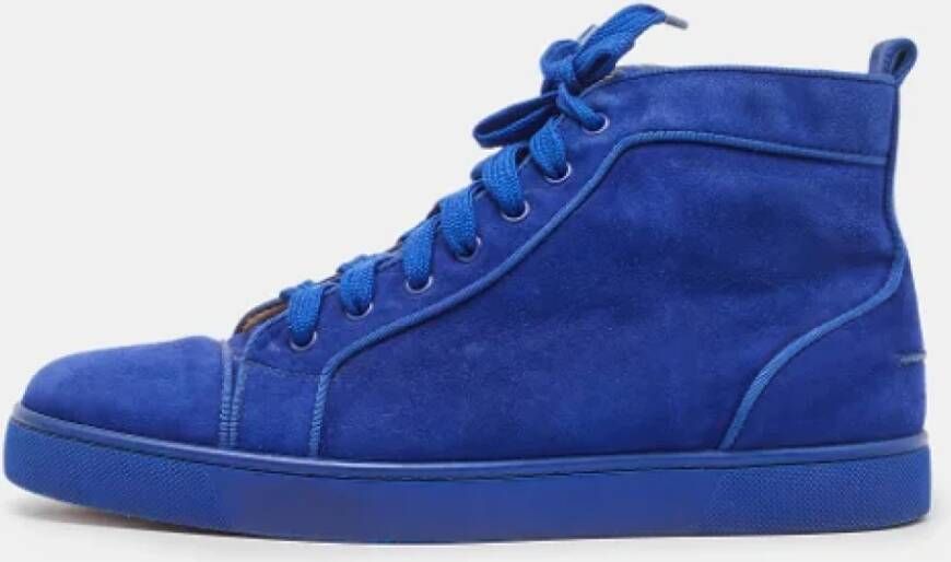 Christian Louboutin Pre-owned Suede sneakers Blue Heren