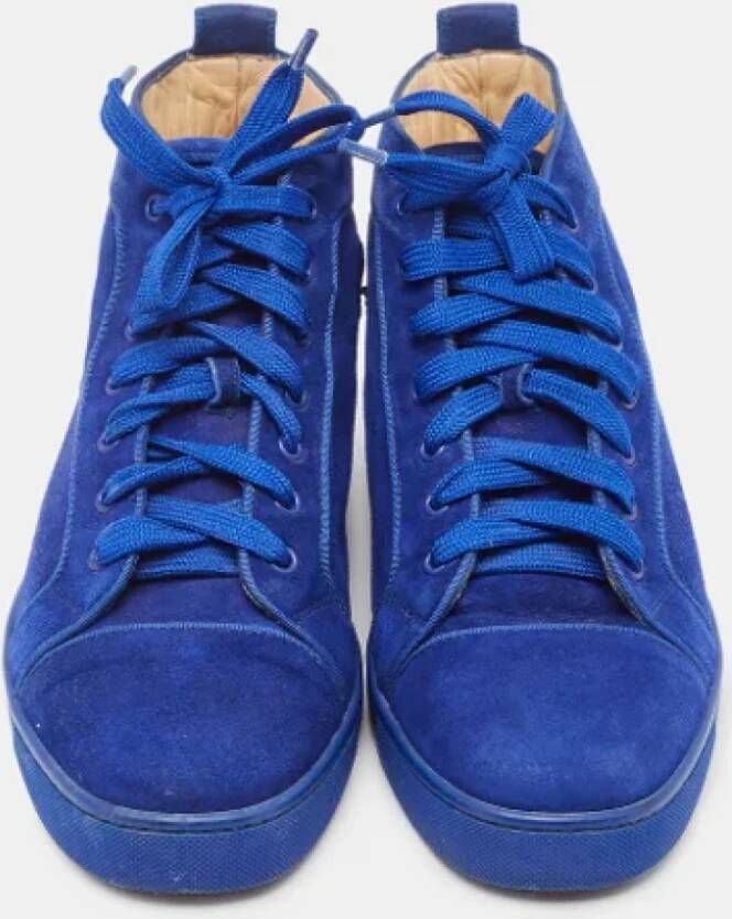 Christian Louboutin Pre-owned Suede sneakers Blue Heren