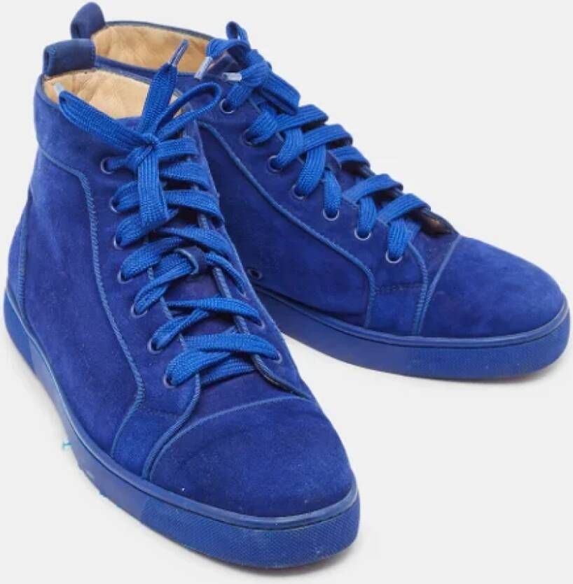 Christian Louboutin Pre-owned Suede sneakers Blue Heren