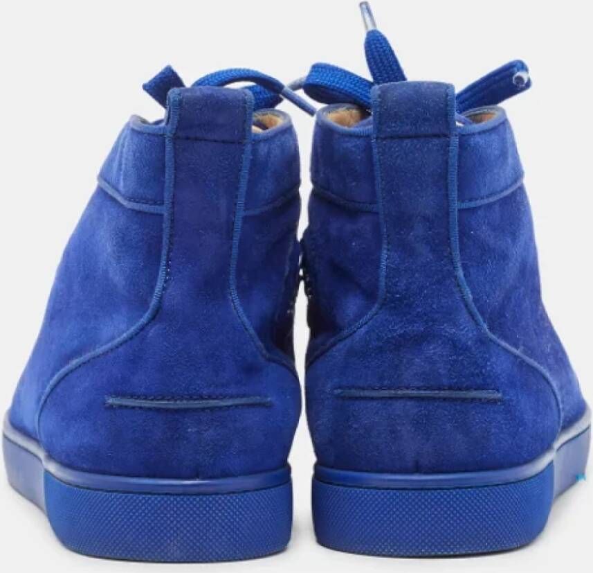 Christian Louboutin Pre-owned Suede sneakers Blue Heren