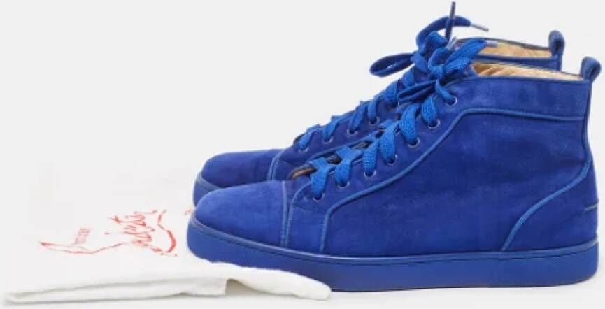 Christian Louboutin Pre-owned Suede sneakers Blue Heren