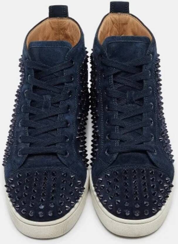 Christian Louboutin Pre-owned Suede sneakers Blue Heren