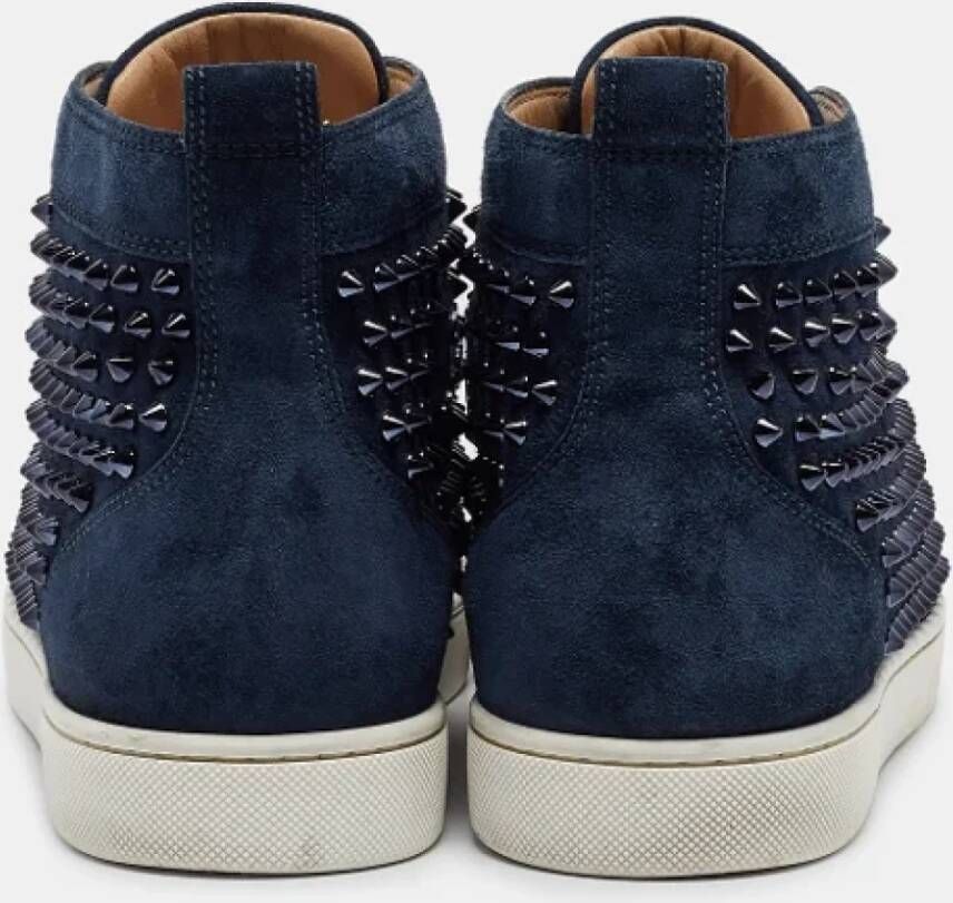 Christian Louboutin Pre-owned Suede sneakers Blue Heren