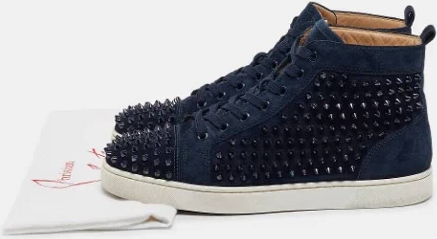 Christian Louboutin Pre-owned Suede sneakers Blue Heren