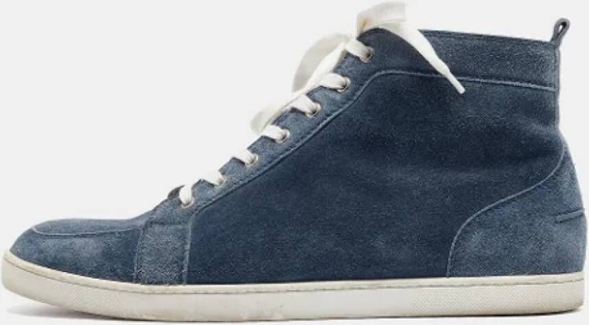 Christian Louboutin Pre-owned Suede sneakers Blue Heren