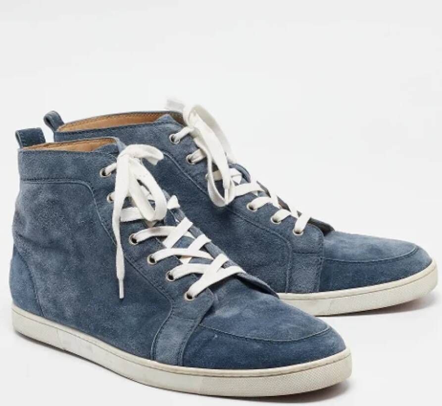 Christian Louboutin Pre-owned Suede sneakers Blue Heren