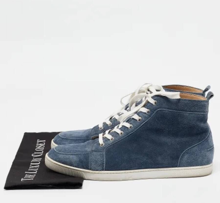 Christian Louboutin Pre-owned Suede sneakers Blue Heren