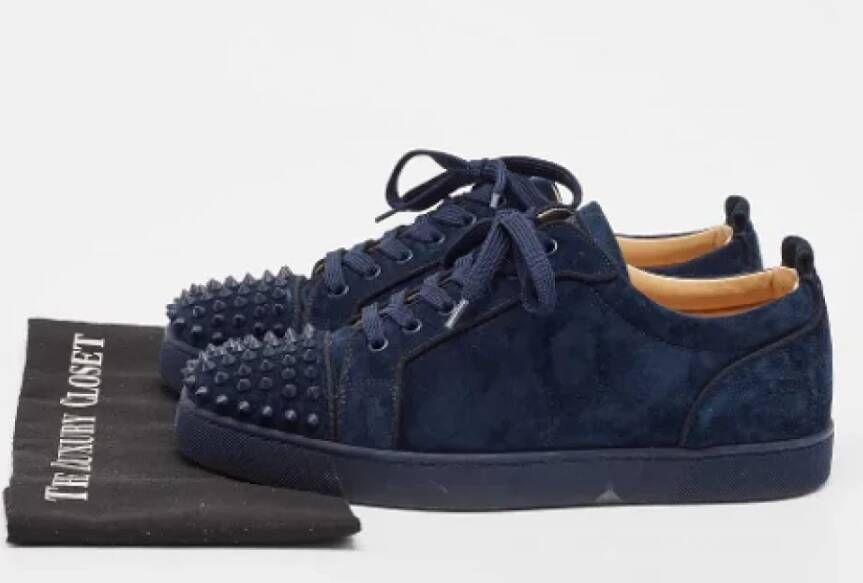 Christian Louboutin Pre-owned Suede sneakers Blue Heren