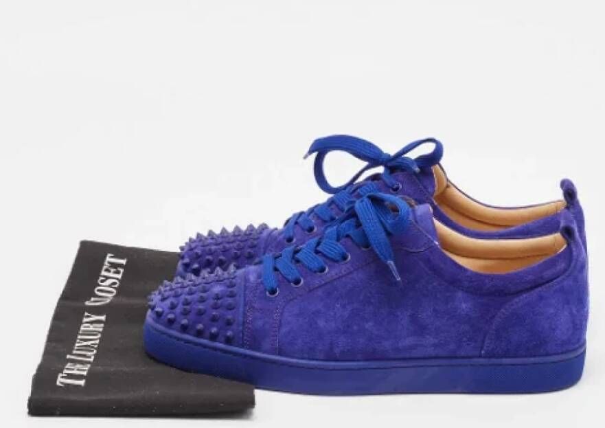 Christian Louboutin Pre-owned Suede sneakers Blue Heren