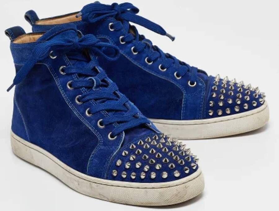 Christian Louboutin Pre-owned Suede sneakers Blue Heren