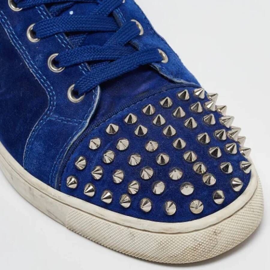 Christian Louboutin Pre-owned Suede sneakers Blue Heren