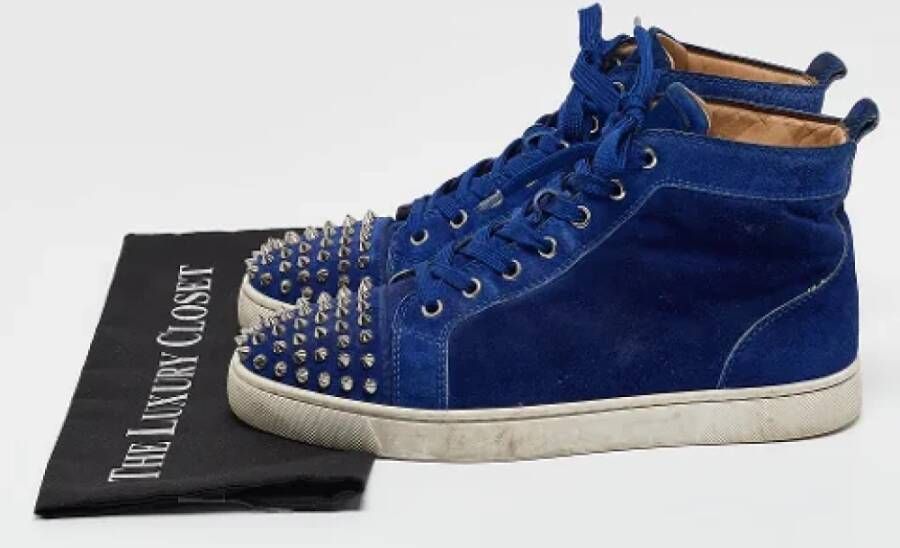 Christian Louboutin Pre-owned Suede sneakers Blue Heren