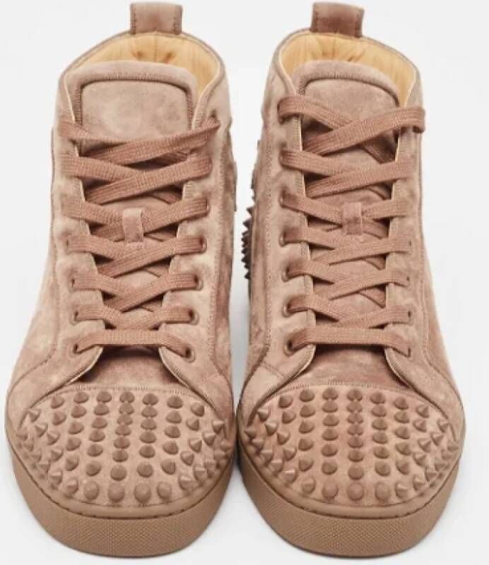 Christian Louboutin Pre-owned Suede sneakers Brown Dames