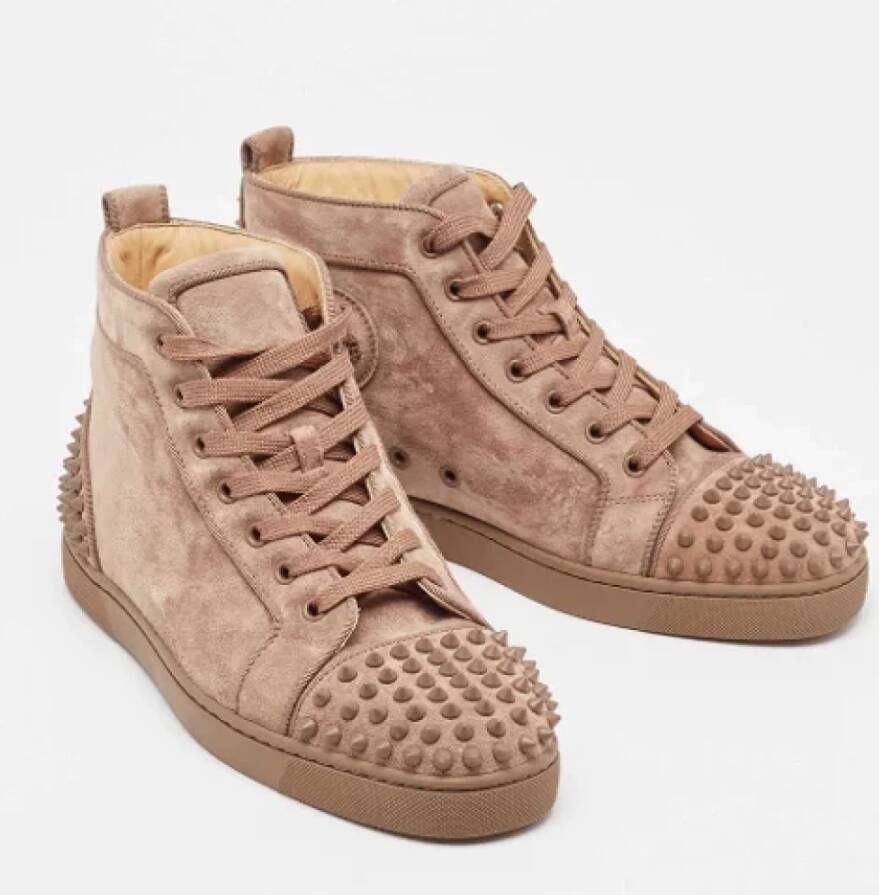 Christian Louboutin Pre-owned Suede sneakers Brown Dames