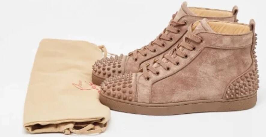 Christian Louboutin Pre-owned Suede sneakers Brown Dames