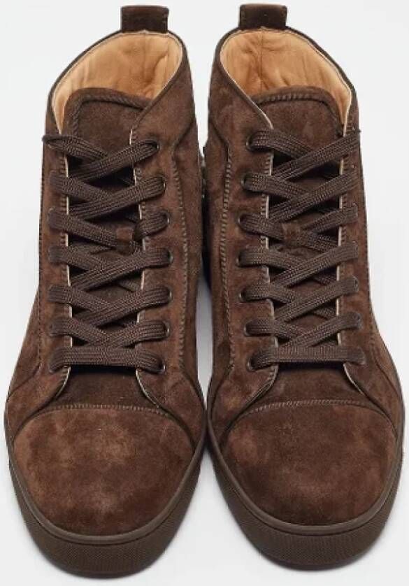 Christian Louboutin Pre-owned Suede sneakers Brown Heren