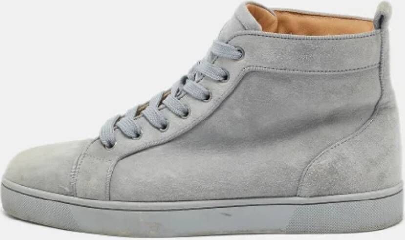 Christian Louboutin Pre-owned Suede sneakers Gray Heren