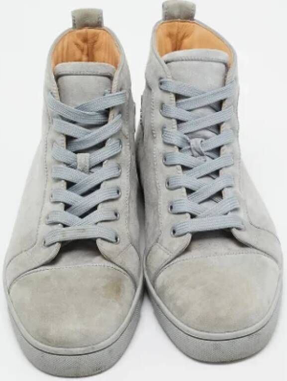 Christian Louboutin Pre-owned Suede sneakers Gray Heren