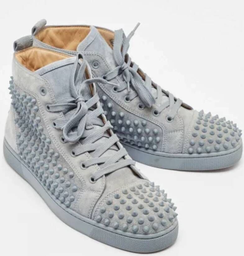 Christian Louboutin Pre-owned Suede sneakers Gray Heren