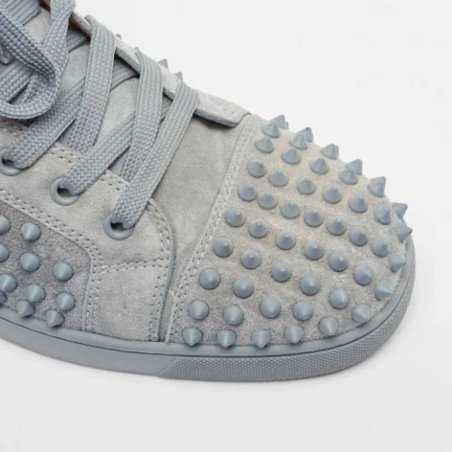 Christian Louboutin Pre-owned Suede sneakers Gray Heren