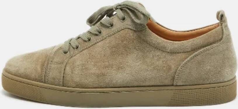 Christian Louboutin Pre-owned Suede sneakers Gray Heren