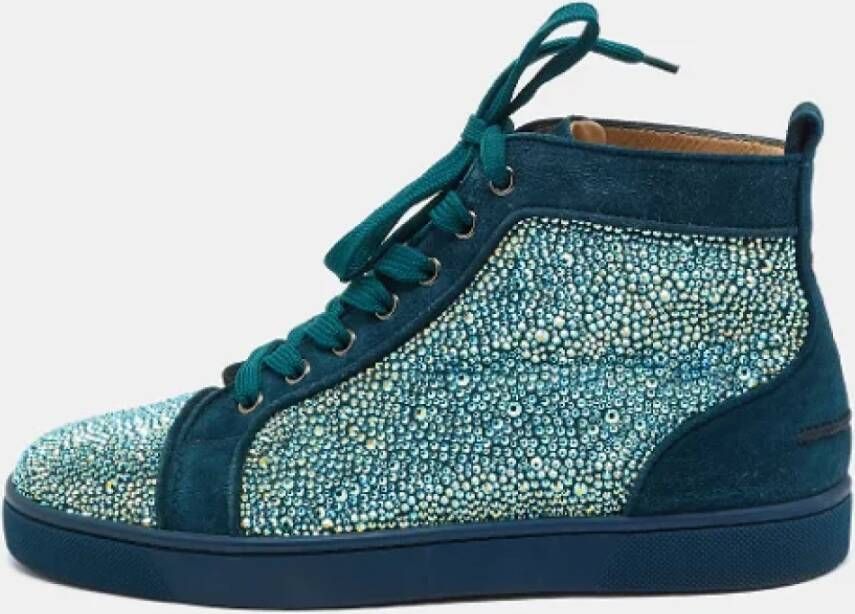 Christian Louboutin Pre-owned Suede sneakers Green Dames