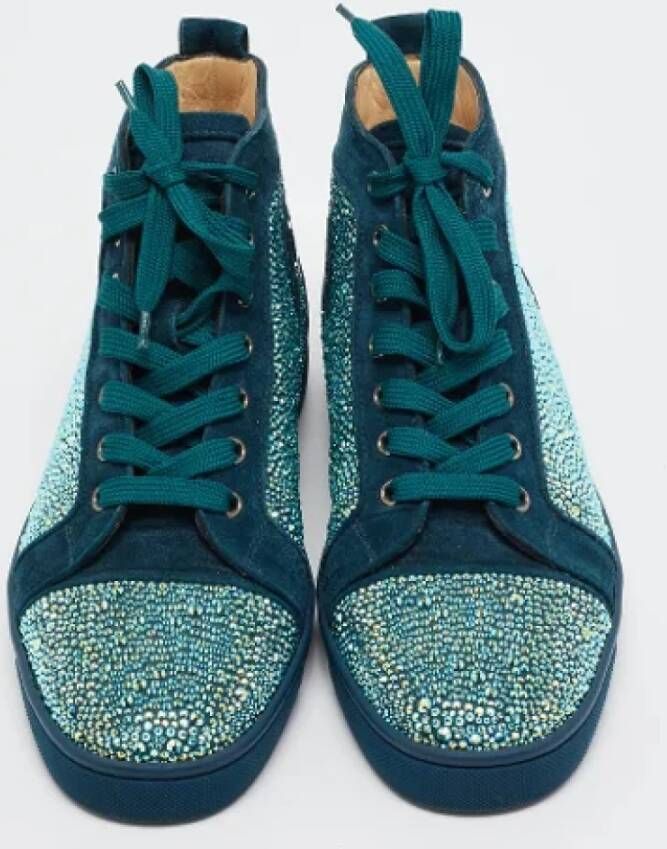 Christian Louboutin Pre-owned Suede sneakers Green Dames