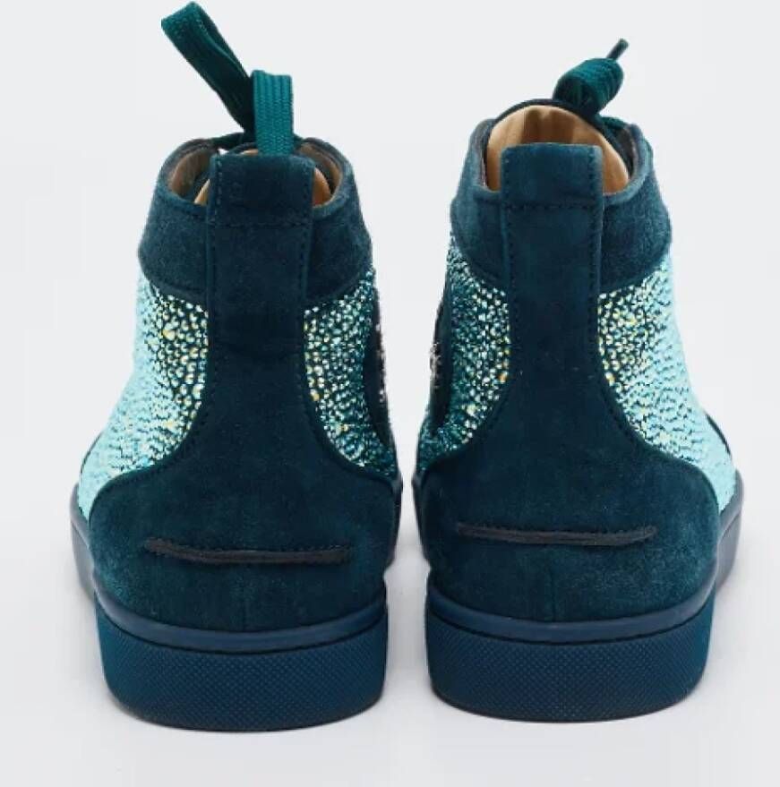 Christian Louboutin Pre-owned Suede sneakers Green Dames