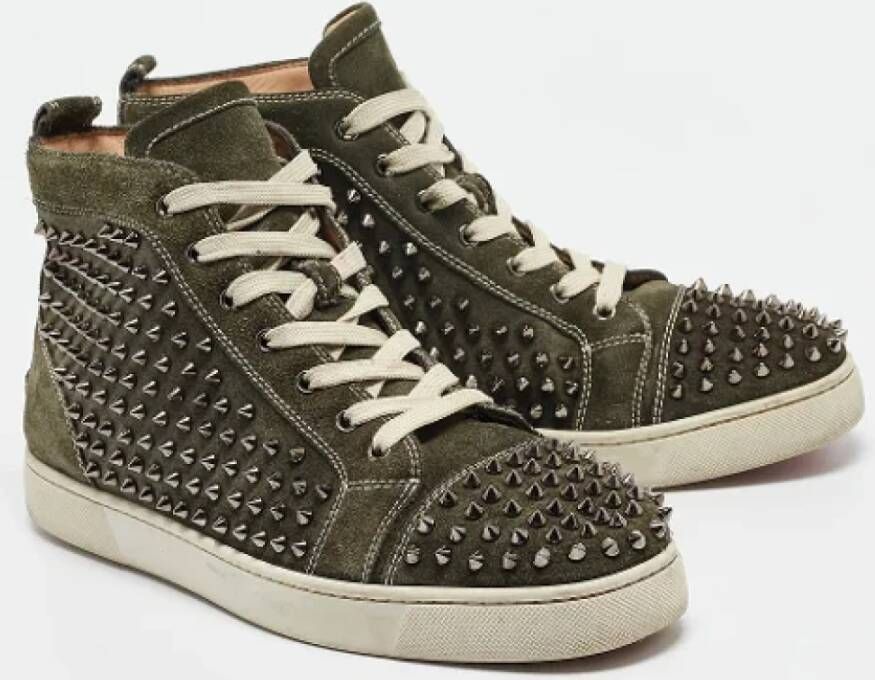 Christian Louboutin Pre-owned Suede sneakers Green Heren